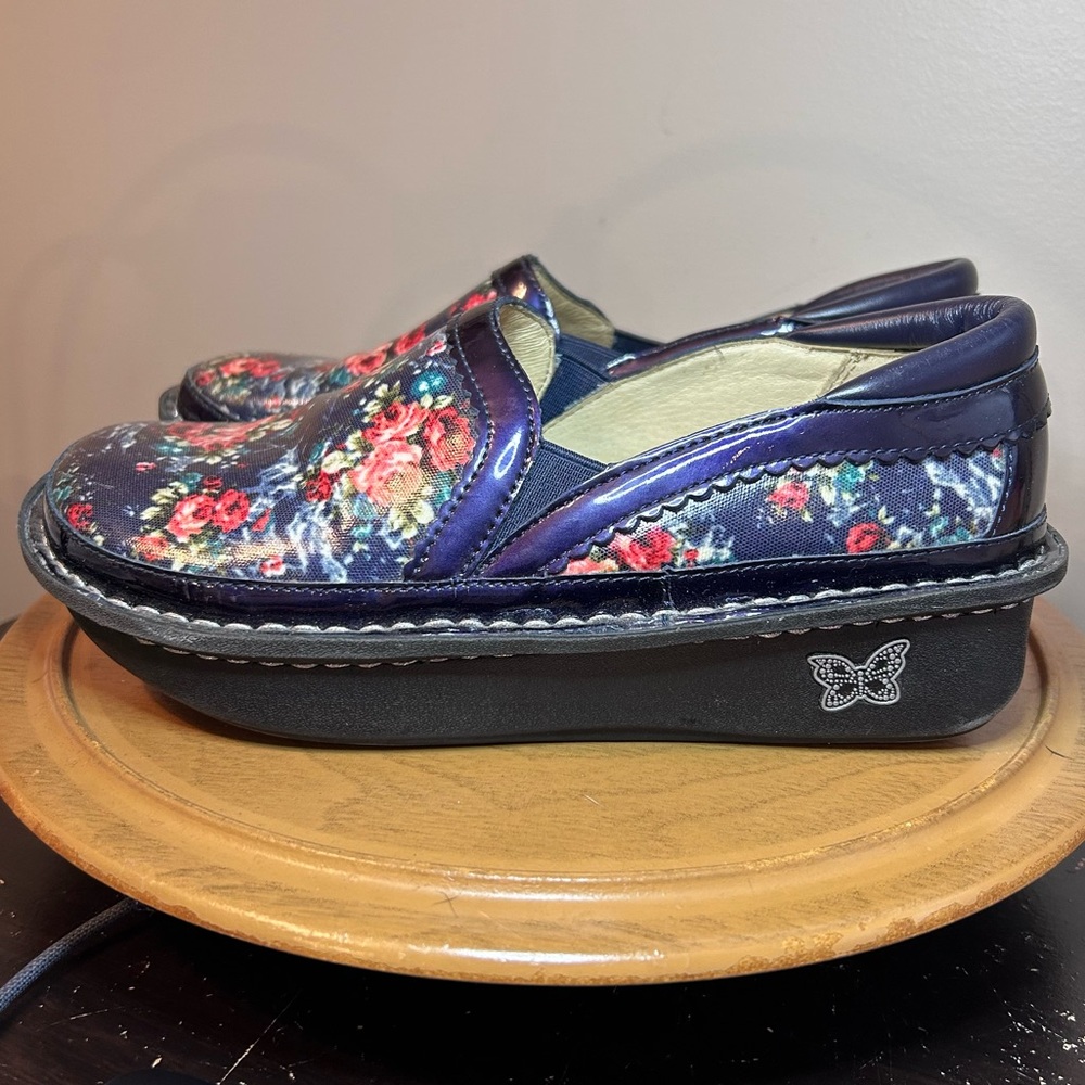 Alegria Women’s Shoes 36 Professional Comfort  DEB-306 Floral Nursing Clogs READ